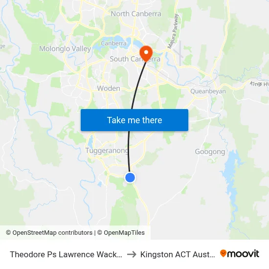Theodore Ps Lawrence Wackett Cr to Kingston ACT Australia map