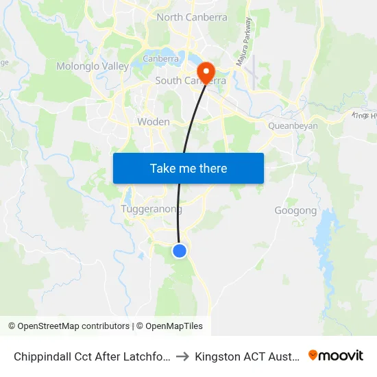 Chippindall Cct After Latchford St to Kingston ACT Australia map