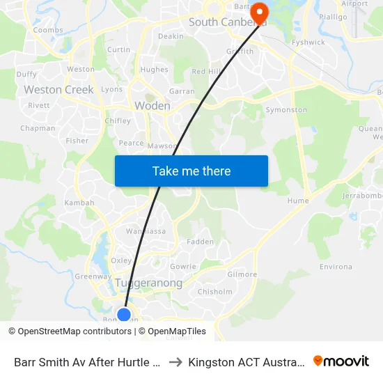 Barr Smith Av After Hurtle Av to Kingston ACT Australia map