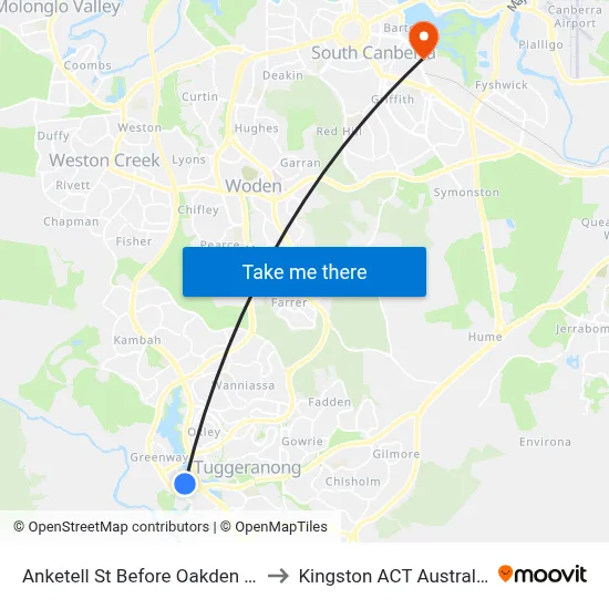 Anketell St Before Oakden St to Kingston ACT Australia map