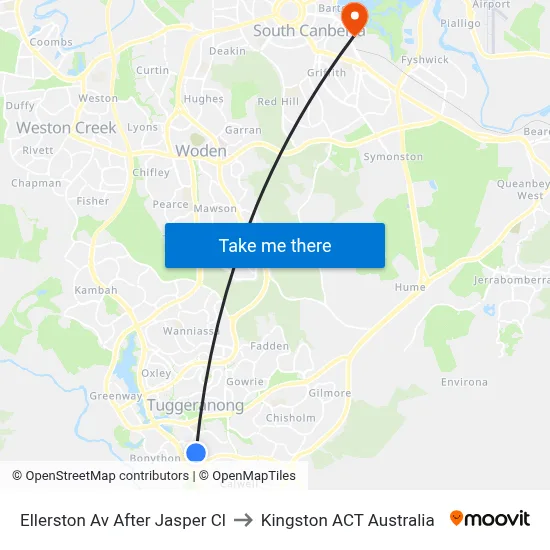 Ellerston Av After Jasper Cl to Kingston ACT Australia map