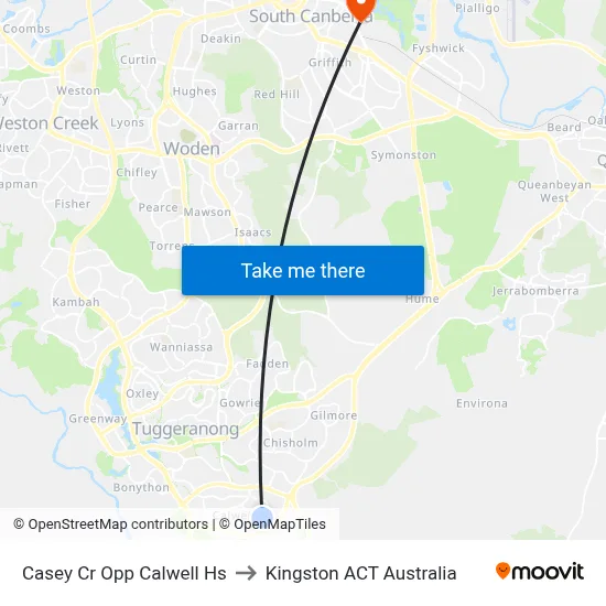 Casey Cr Opp Calwell Hs to Kingston ACT Australia map