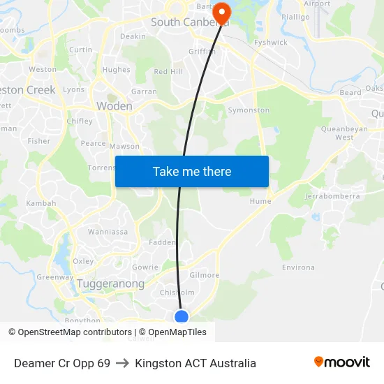 Deamer Cr Opp 69 to Kingston ACT Australia map
