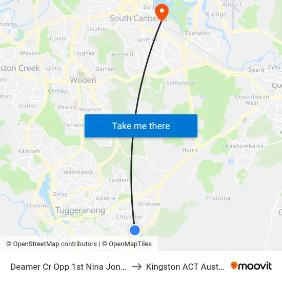Deamer Cr Opp 1st Nina Jones Cr to Kingston ACT Australia map