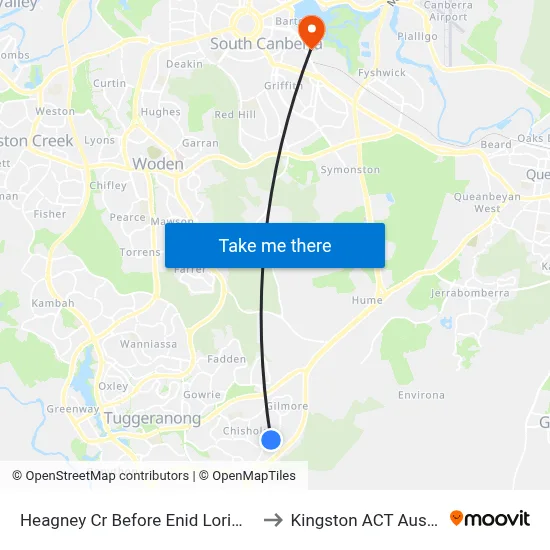 Heagney Cr Before Enid Lorimer Cct to Kingston ACT Australia map