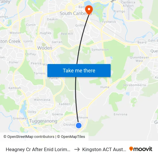 Heagney Cr After Enid Lorimer Cct to Kingston ACT Australia map