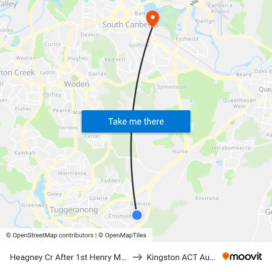 Heagney Cr After 1st Henry Melville Cr to Kingston ACT Australia map
