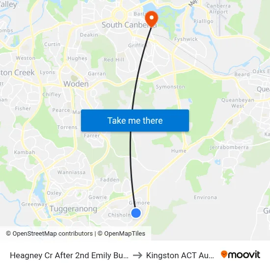 Heagney Cr After 2nd Emily Bulcock Cr to Kingston ACT Australia map