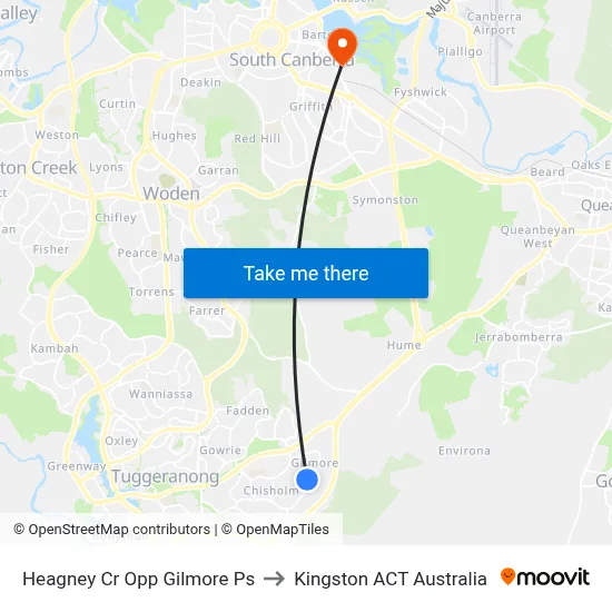 Heagney Cr Opp Gilmore Ps to Kingston ACT Australia map