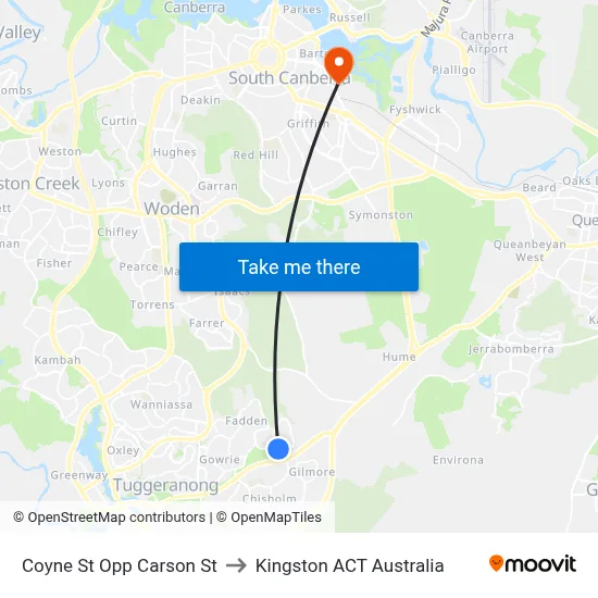 Coyne St Opp Carson St to Kingston ACT Australia map