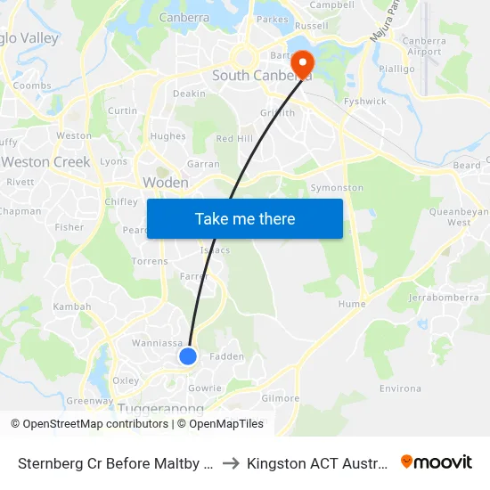 Sternberg Cr Before Maltby Cct to Kingston ACT Australia map