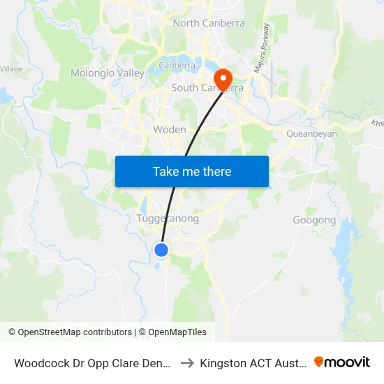 Woodcock Dr Opp Clare Dennis Av to Kingston ACT Australia map