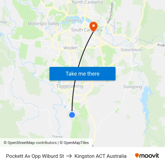 Pockett Av Opp Wiburd St to Kingston ACT Australia map