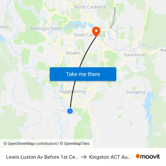 Lewis Luxton Av Before 1st Cerutty Cr to Kingston ACT Australia map