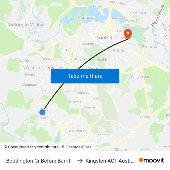Boddington Cr Before Barritt St to Kingston ACT Australia map