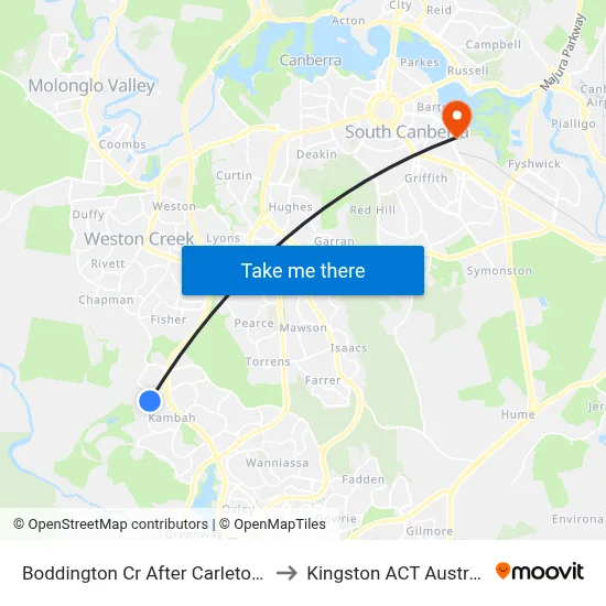 Boddington Cr After Carleton St to Kingston ACT Australia map
