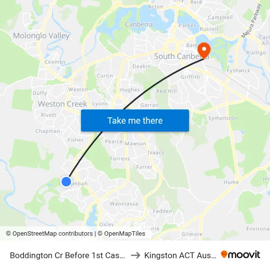 Boddington Cr Before 1st Castley Cct to Kingston ACT Australia map