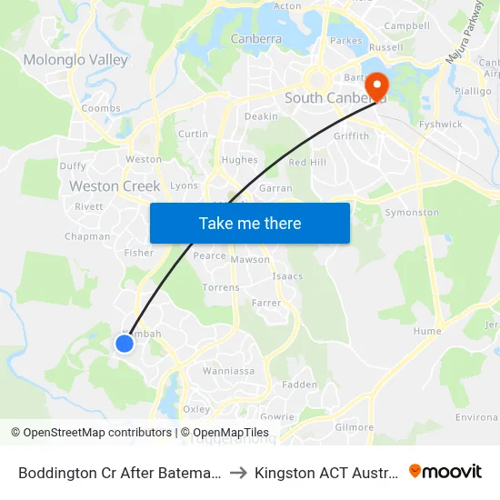 Boddington Cr After Bateman St to Kingston ACT Australia map
