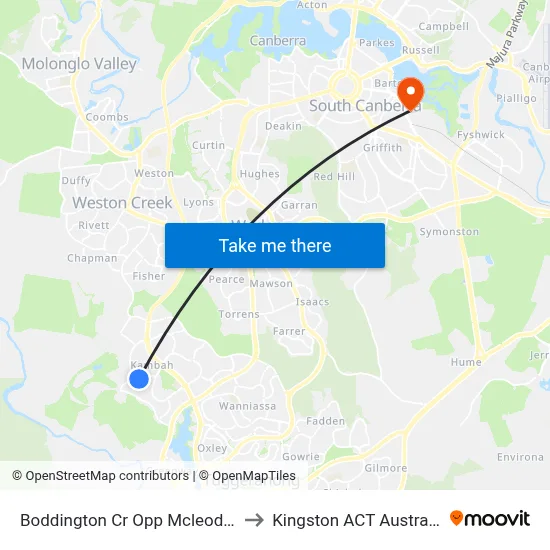 Boddington Cr Opp Mcleod Pl to Kingston ACT Australia map