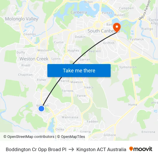 Boddington Cr Opp Broad Pl to Kingston ACT Australia map