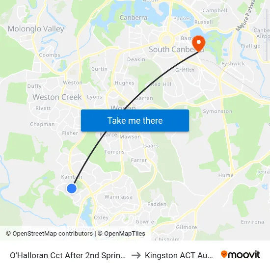 O'Halloran Cct After 2nd Springbett St to Kingston ACT Australia map