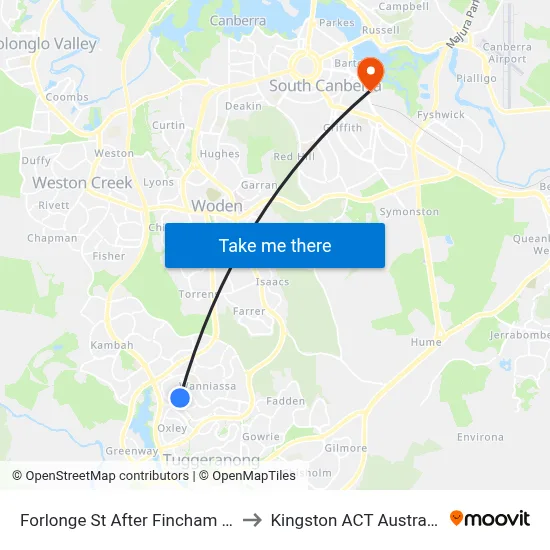 Forlonge St After Fincham Cr to Kingston ACT Australia map