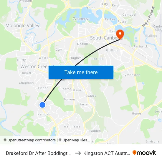 Drakeford Dr After Boddington Cr to Kingston ACT Australia map