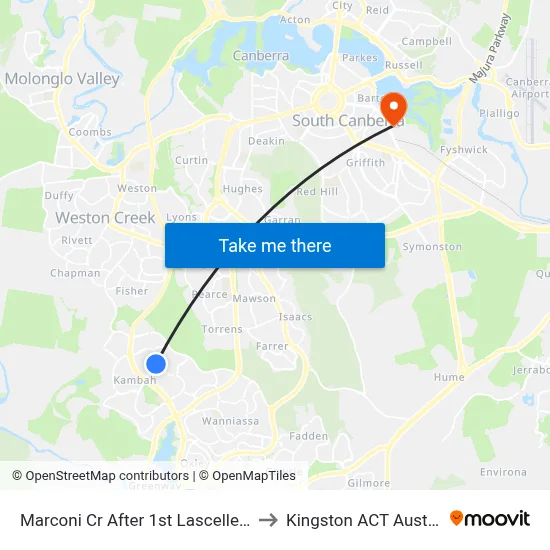 Marconi Cr After 1st Lascelles Cct to Kingston ACT Australia map