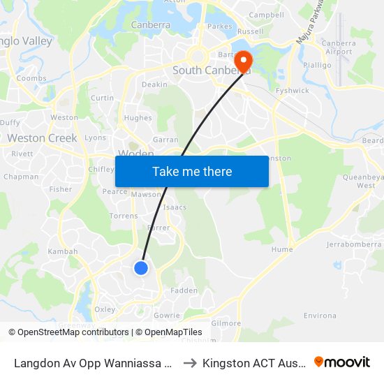 Langdon Av Opp Wanniassa Hills Ps to Kingston ACT Australia map