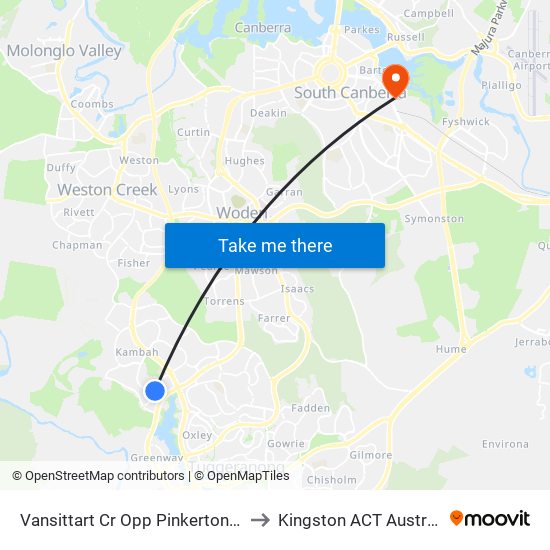 Vansittart Cr Opp Pinkerton Cct to Kingston ACT Australia map