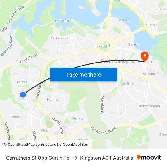 Carruthers St Opp Curtin Ps to Kingston ACT Australia map