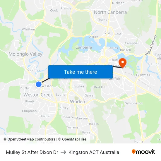 Mulley St After Dixon Dr to Kingston ACT Australia map