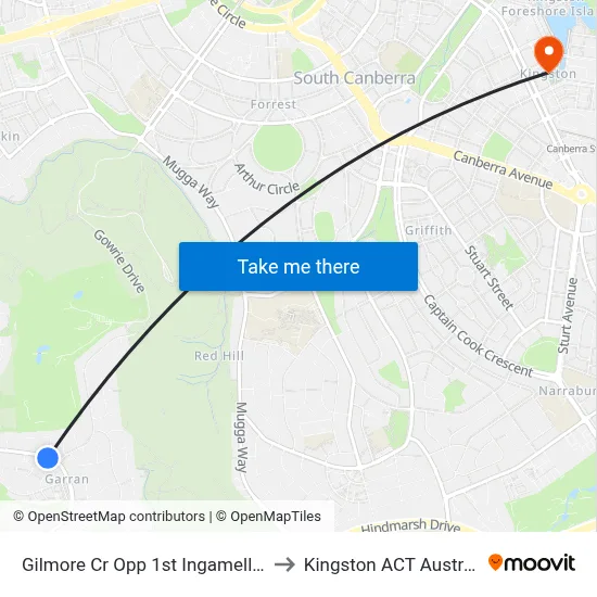 Gilmore Cr Opp 1st Ingamells St to Kingston ACT Australia map