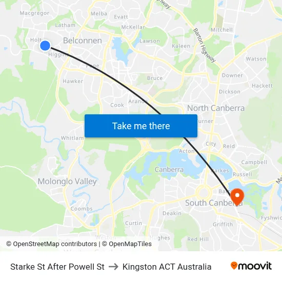 Starke St After Powell St to Kingston ACT Australia map