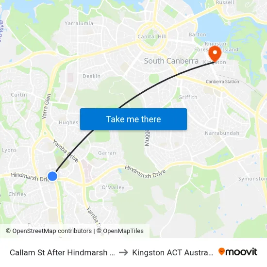 Callam St After Hindmarsh Dr to Kingston ACT Australia map