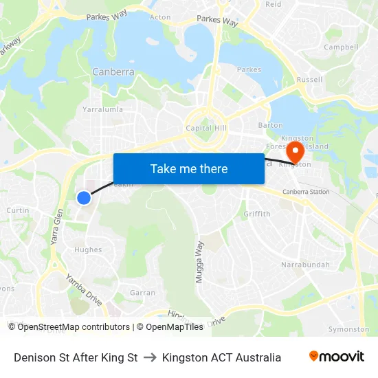 Denison St After King St to Kingston ACT Australia map