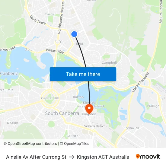 Ainslie Av After Currong St to Kingston ACT Australia map