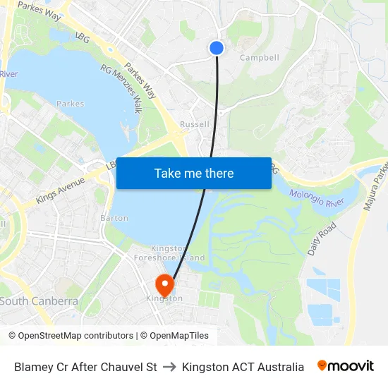 Blamey Cr After Chauvel St to Kingston ACT Australia map