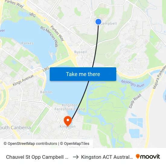 Chauvel St Opp Campbell Ps to Kingston ACT Australia map