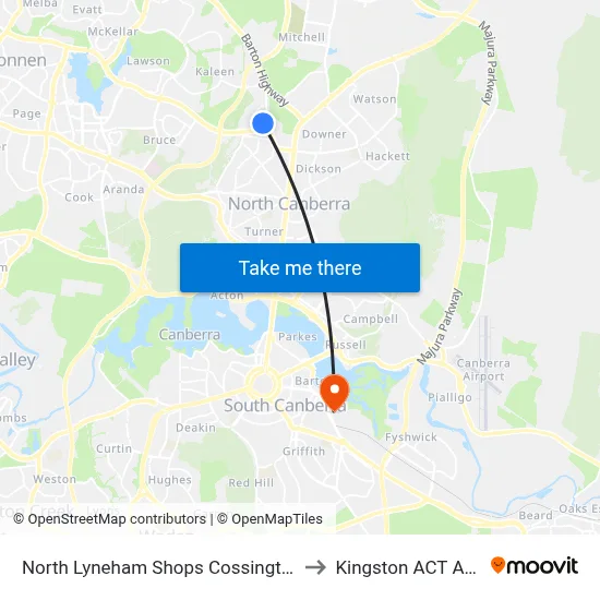 North Lyneham Shops Cossington Smith Cr to Kingston ACT Australia map