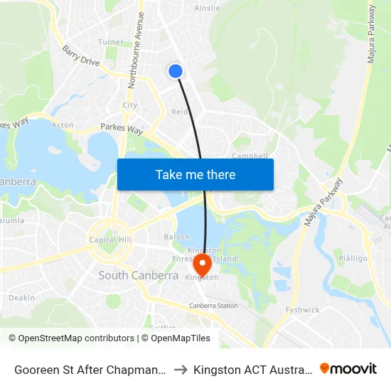 Gooreen St After Chapman St to Kingston ACT Australia map