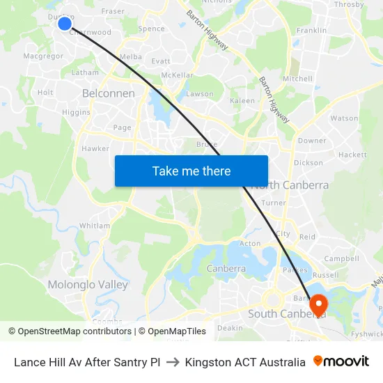 Lance Hill Av After Santry Pl to Kingston ACT Australia map