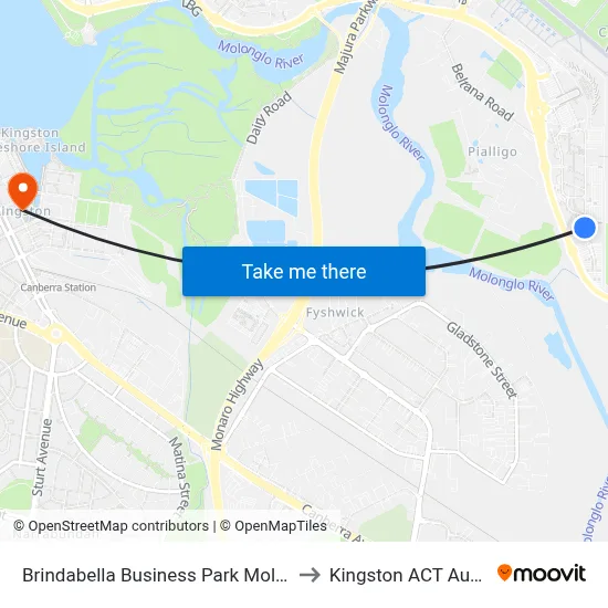 Brindabella Business Park Molonglo Dr to Kingston ACT Australia map