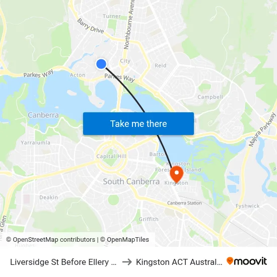 Liversidge St Before Ellery Cr to Kingston ACT Australia map