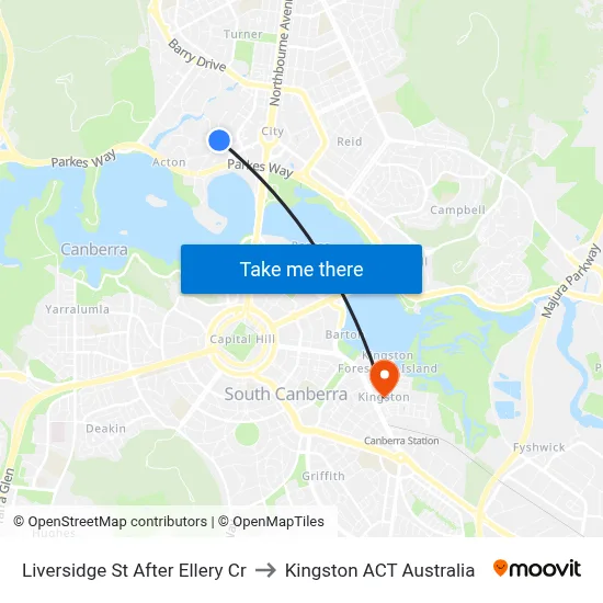 Liversidge St After Ellery Cr to Kingston ACT Australia map