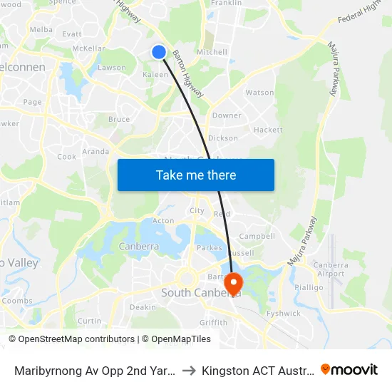 Maribyrnong Av Opp 2nd Yarra St to Kingston ACT Australia map