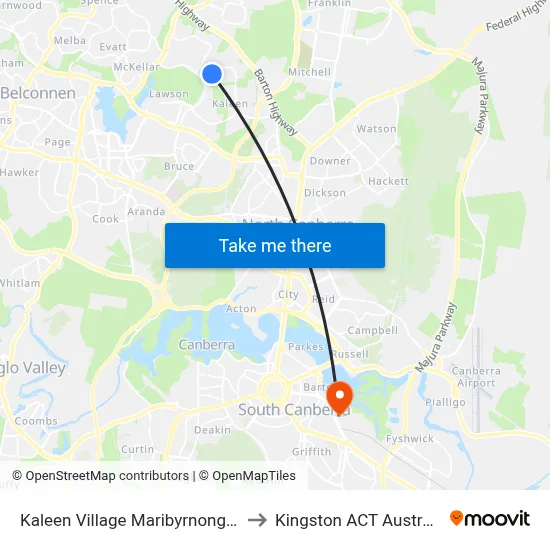 Kaleen Village Maribyrnong Av to Kingston ACT Australia map