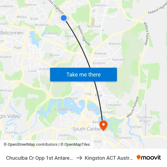 Chuculba Cr Opp 1st Antares Cr to Kingston ACT Australia map