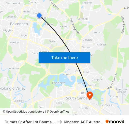 Dumas St After 1st Baume Cr to Kingston ACT Australia map