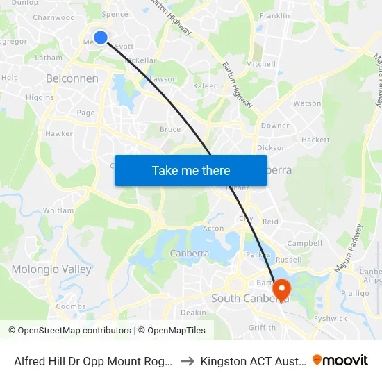 Alfred Hill Dr Opp Mount Rogers Ps to Kingston ACT Australia map